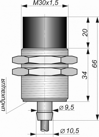 Датчик бесконтактный индуктивный ИВ32-NO-NPN-ПГ-BT(12X18H10T)