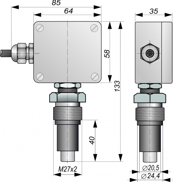 Датчик-реле температуры T01-NO/NC-R (Lкаб=1,7м)